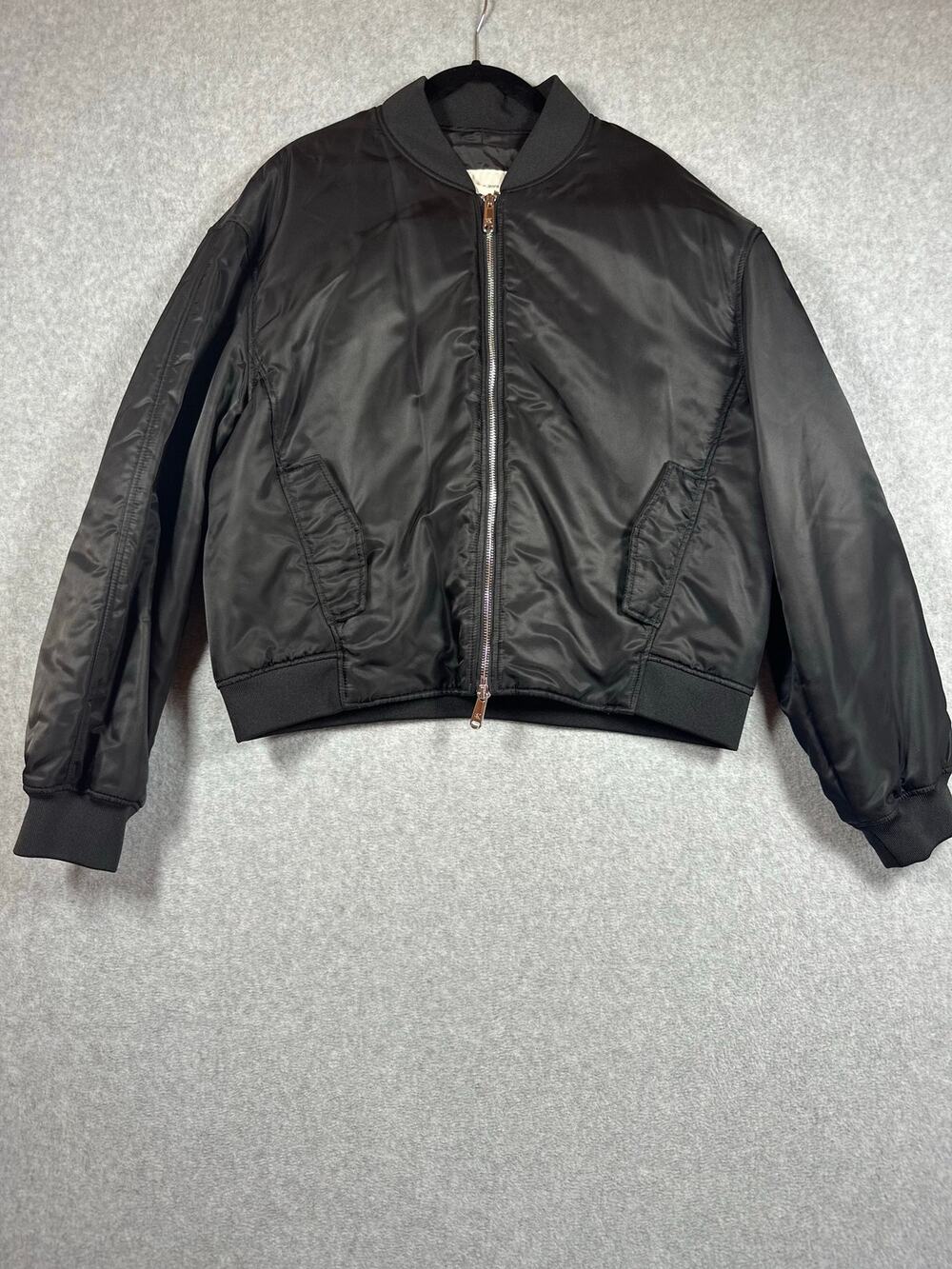 Calvin Klein Cropped Bomber Jacket Men's Size Large Black Long Sleeves Full-Zip
